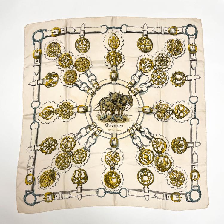 Hauptbild zu Objekt, Seidentuch 'Guivreries', 1963, Fran&ccedil;oise De La Perriere, Herm&egrave;s, Paris, 166D 545