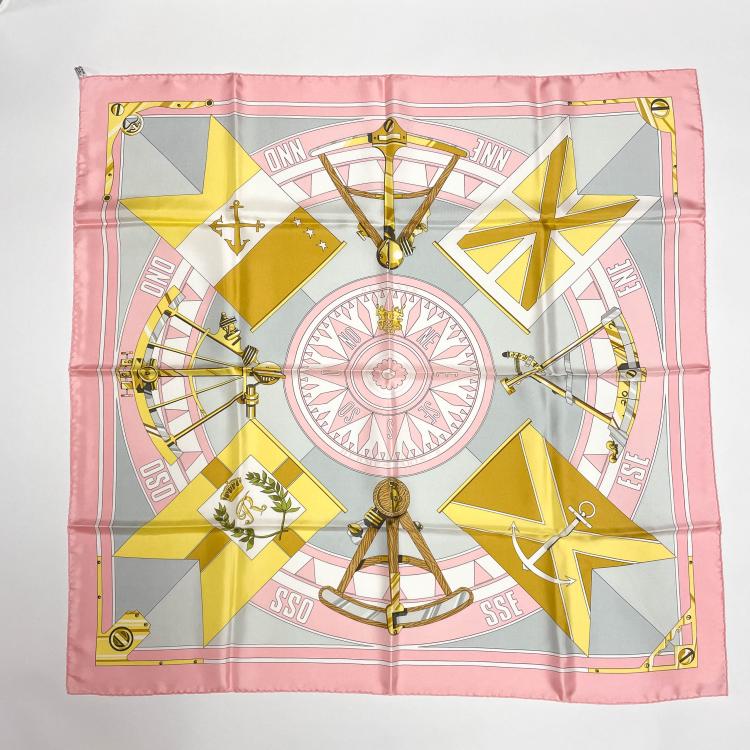 Hauptbild zu Objekt, Seidentuch 'Sextants', 1981, Lo&iuml;c Dubigeon, Herm&egrave;s, Paris, 166D 553