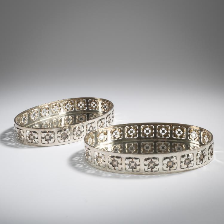 Hauptbild zu Objekt, 2 dishes 'Cloverleaf Humped', 1905-10, Josef Hoffmann, Wiener Werkst&auml;tte, 166A 9