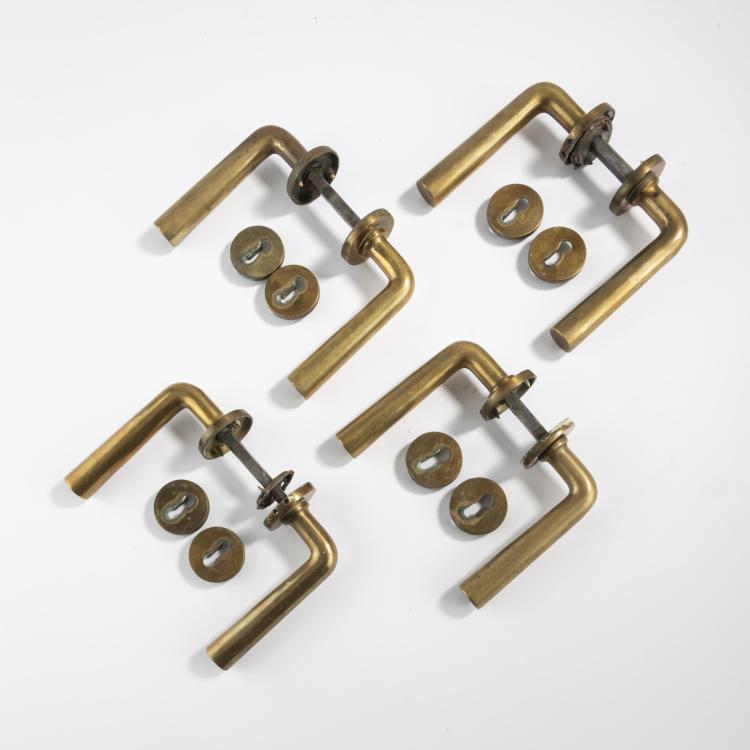 Hauptbild zu Objekt, 4 pairs of 'Garda' door handles with bezels, 1951, Ignazio Gardella, Italien, 164A 150