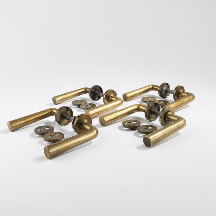 Bild 1 zu Objekt, 4 pairs of 'Garda' door handles with bezels, 1951, Ignazio Gardella, Italien, 164A 150