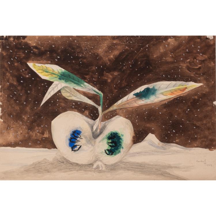 Hauptbild zu Objekt, 'Pomme sur fond brun', 1949, Jean Lur&ccedil;at, 166B 231