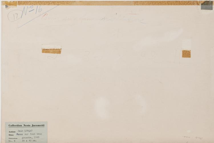 Bild 1 zu Objekt, 'Pomme sur fond brun', 1949, Jean Lur&ccedil;at, 166B 231