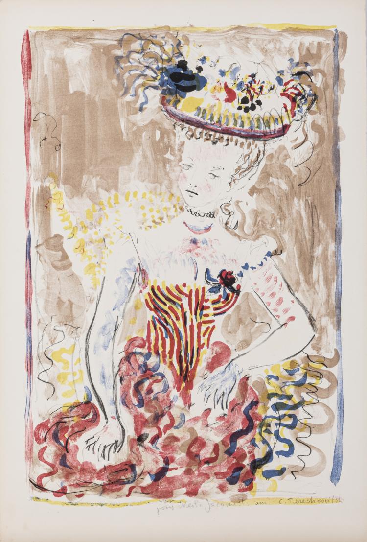 Bild 3 zu Objekt, 'La Terrasse &agrave; Menton' und 'Portrait d'une jeune &eacute;l&eacute;gante', 1951/1953, Constantin Andr&eacute;evitch Terechkovitch, L'&OElig;uvre Grav&eacute;e, 166B 264