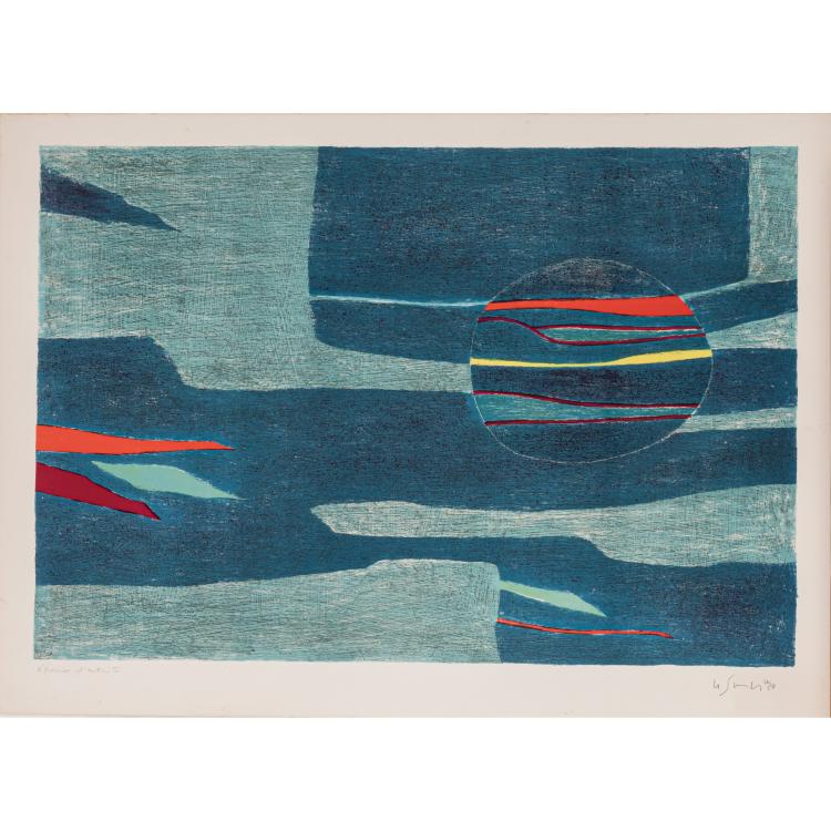 Hauptbild zu Objekt, 'Provence - soleil - mer froide', a proof of 'Provence - ville chaude' and two proofs of 'Int&eacute;rieur rouge', 1958/1960, Gustave Singier, L'&OElig;uvre Grav&eacute;e, 166B 262