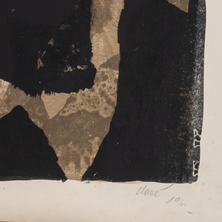 Bild 2 zu Objekt, 'Rey p&eacute;p&eacute; fond noir', 1957 und Andruck von 'La Mort du tor&eacute;ador', 1952, Antoni Clav&eacute;, L'&OElig;uvre Grav&eacute;e, 166B 202