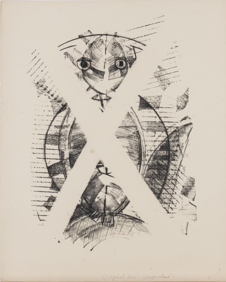 Bild 3 zu Objekt, 'Hibou-Arlequin&lsquo; und zugeh&ouml;riges Kontrollblatt, 1955, Max Ernst, L'&OElig;uvre Grav&eacute;e, 166B 214