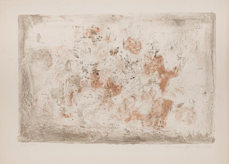 Bild 2 zu Objekt, 'Plaine rose' ('L'aurore Aurora') and two accompanying proofs, 1956, Zao Wou-Ki, L'&OElig;uvre Grav&eacute;e, 166B 268
