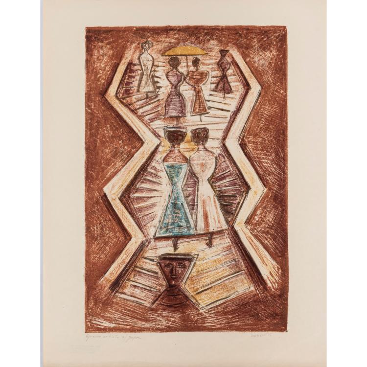 Hauptbild zu Objekt, 'L'Escalier', 1955, Massimo Campigli, L'&OElig;uvre Grav&eacute;e, 166B 197