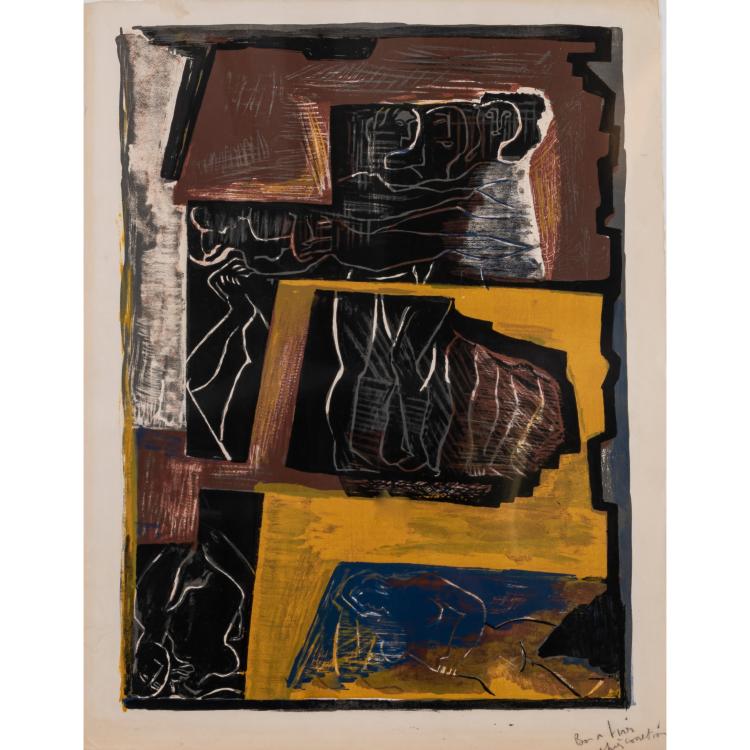 Hauptbild zu Objekt, 'Le R&ecirc;ve' with associated proof of 'Les Messagers du Jour', 1955/1961, Ossip Zadkine, L'&OElig;uvre Grav&eacute;e, 166B 270