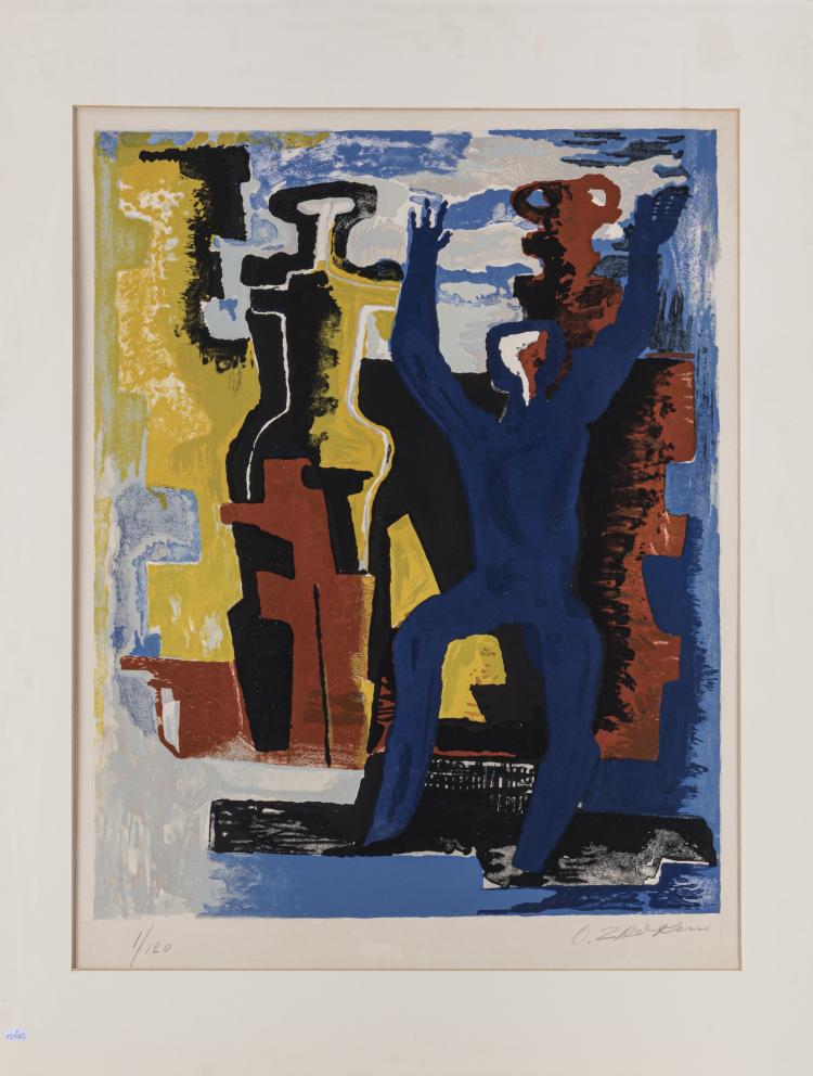 Bild 3 zu Objekt, 'Le R&ecirc;ve' with associated proof of 'Les Messagers du Jour', 1955/1961, Ossip Zadkine, L'&OElig;uvre Grav&eacute;e, 166B 270