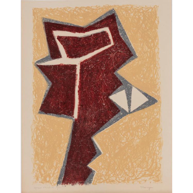 Hauptbild zu Objekt, 'Composition I', 1957, Pinchas Burstein (Maryan), L'&OElig;uvre Grav&eacute;e, 166B 196