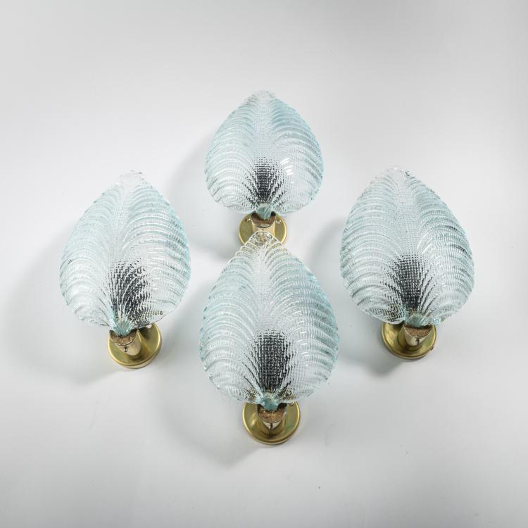 Hauptbild zu Objekt, 4 'Costolato' sconces, 1940s, Barovier & Toso, Murano, 164A 15