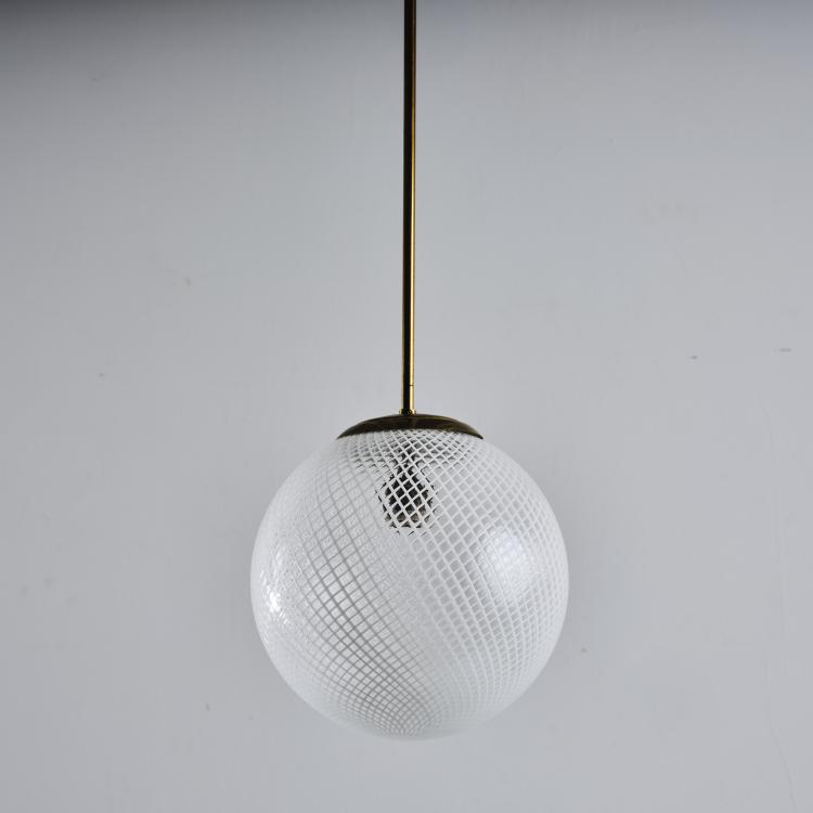 Hauptbild zu Objekt, 'Reticello' ceiling light, 1940, Carlo Scarpa, Venini & C., Murano, 164A 16