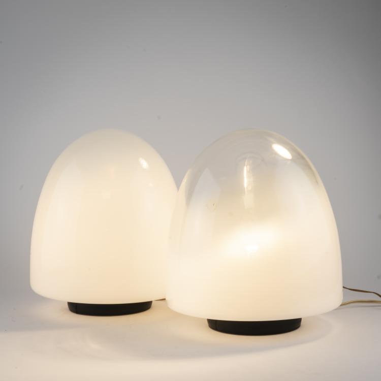 Bild 1 zu Objekt, 2 'Opalino' table lights, c. 1970, Giusto Toso, Leucos, Mailand, 164A 206