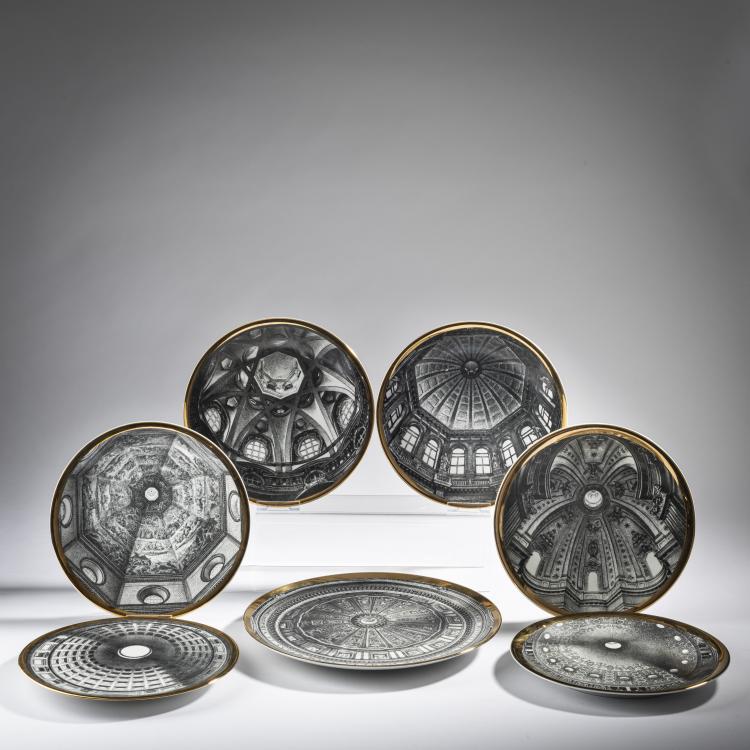 Hauptbild zu Objekt, 7 'Cupole d'Italia' plates, 1950s, Piero Fornasetti, Fornasetti, Mailand, 164A 181