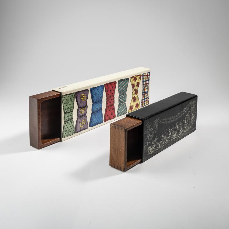 Bild 1 zu Objekt, 2 boxes 'Cravattini' and 'Bissona', 1950-70s, Piero Fornasetti, Fornasetti, Mailand, 164A 178