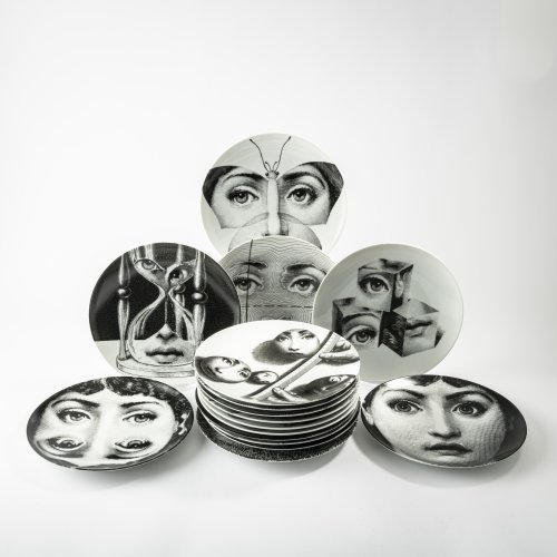 16 'Tema e Variazioni' plates, 1950-80s