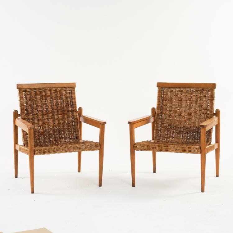 Hauptbild zu Objekt, 2 armchairs, 1950s, Tschechoslowakei, 164B 281