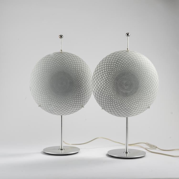 Hauptbild zu Objekt, 2 'Ottica' table lights, c. 1995, Barnaba Fornasetti, Antonangeli Illuminazione, Paderno Dugnano/Mailand; Fornasetti, Mailand, 164A 198