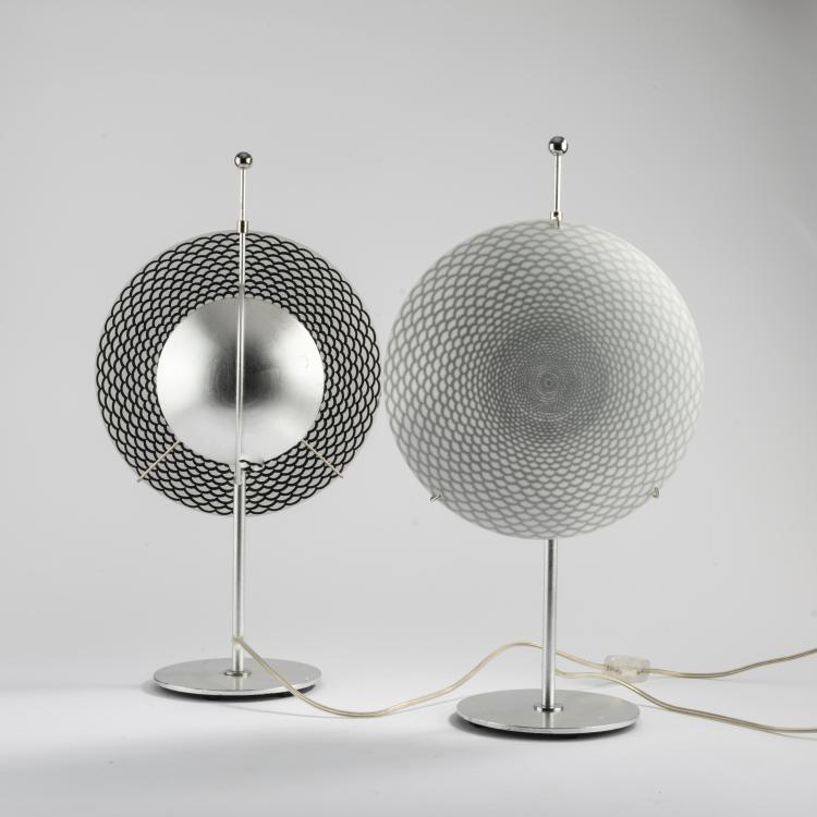 Bild 1 zu Objekt, 2 'Ottica' table lights, c. 1995, Barnaba Fornasetti, Antonangeli Illuminazione, Paderno Dugnano/Mailand; Fornasetti, Mailand, 164A 198