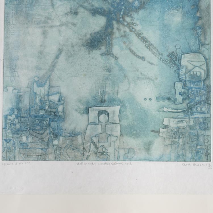 Bild 1 zu Objekt, 'Nouvelles du Grand nord'/'Nouvelles du pays nord', 1969, Shōichi Hasegawa, L'&OElig;uvre Grav&eacute;e, 166B 228