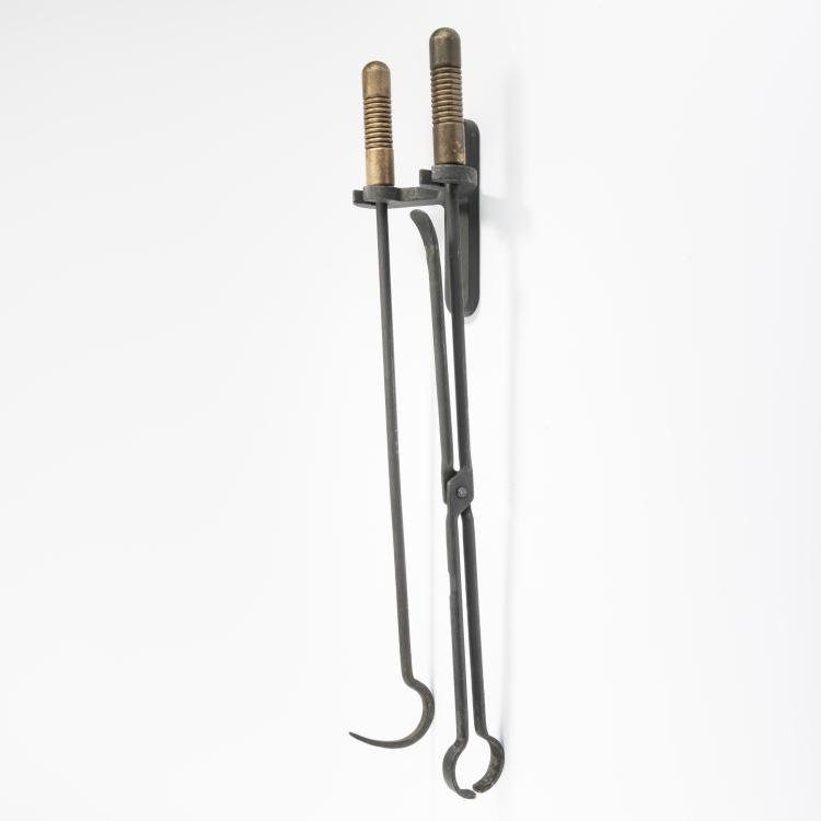Hauptbild zu Objekt, Fire irons for wall mounting, 1960s, Deutschland, 164B 350