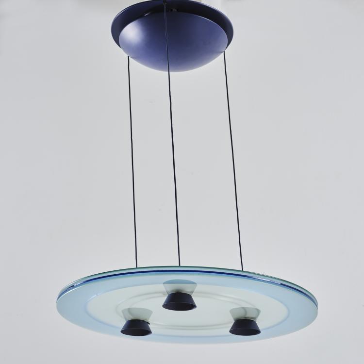Hauptbild zu Objekt, 'Aurora' ceiling light, 1983, Perry A. King,Santiago Miranda, Arteluce, Mailand, 164A 216