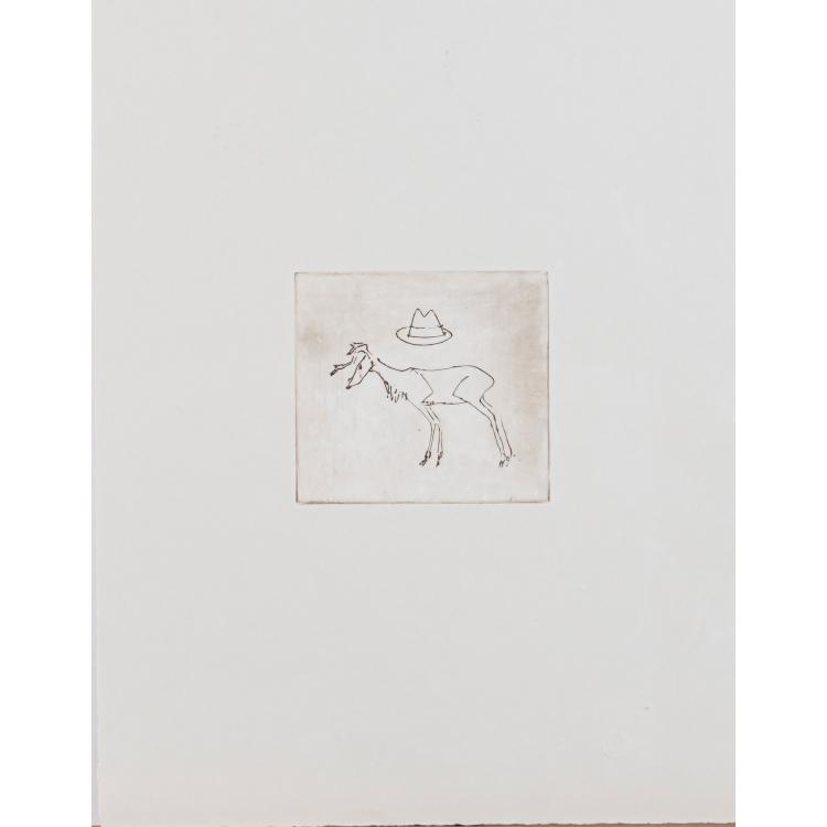 Hauptbild zu Objekt, 'Hirsch und Hut', 1982, Joseph Beuys, 166B 345