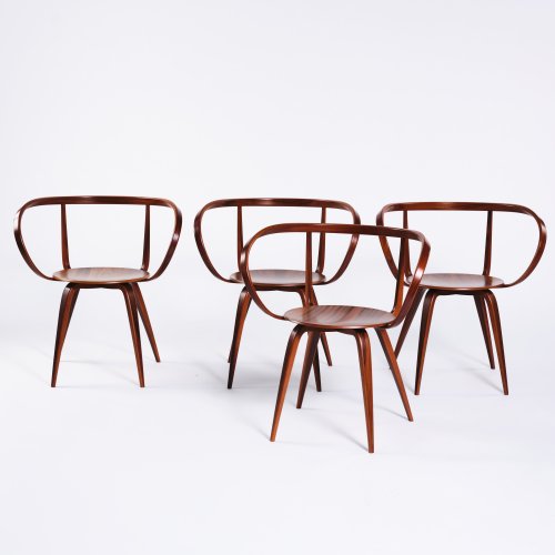 Vier Armlehnstühle 'Pretzel chair', 1952