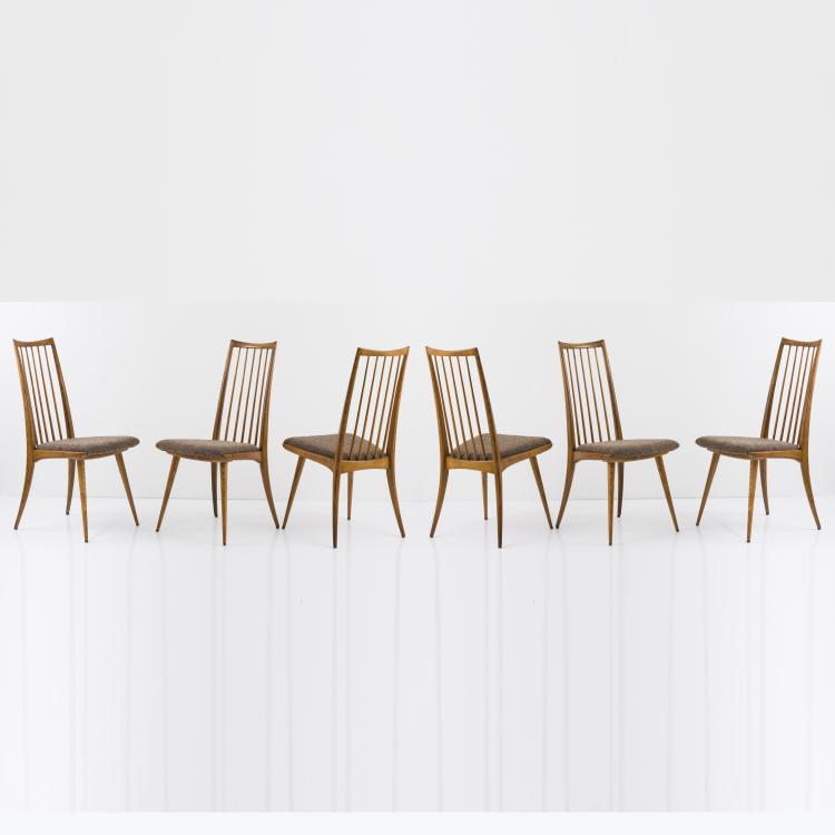 Hauptbild zu Objekt, 6 '6057' chairs, 1955, Ernst Martin Dettinger, Lucas Schnaidt, Steinheim/ Murr., 164B 385