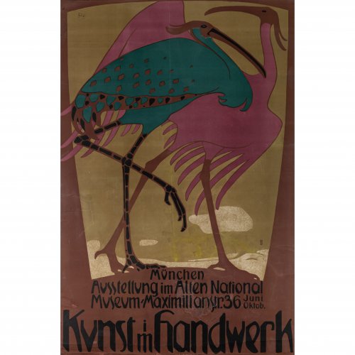 Plakat 'Kunst im Handwerk München - Ausstellung im Alten National Museum', 1901