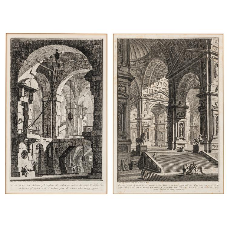Hauptbild zu Objekt, 'Carcere oscura' and 'Galleria grande di Statue...', around 1743/44 (printed from 1830 or around 1785 - 1835), Giovanni Battista Piranesi, 166B 291