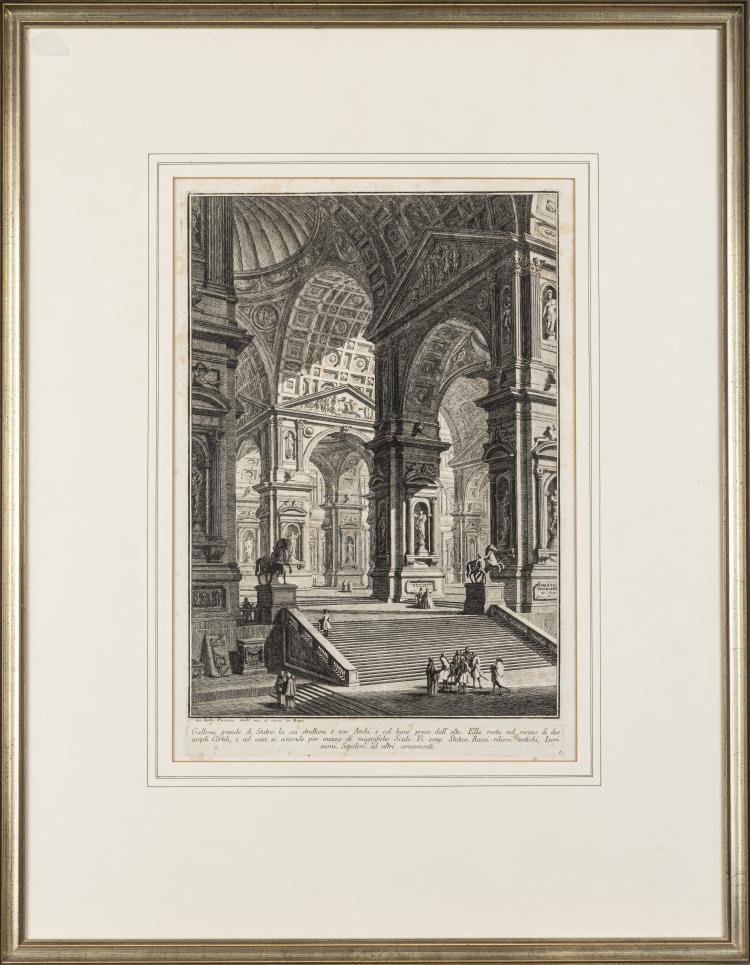 Bild 1 zu Objekt, 'Carcere oscura' and 'Galleria grande di Statue...', around 1743/44 (printed from 1830 or around 1785 - 1835), Giovanni Battista Piranesi, 166B 291