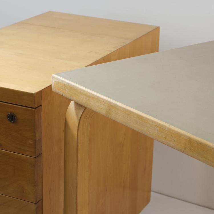 Bild 5 zu Objekt, 'L-Leg' desk with '296' mobile drawer, 1933, Alvar Aalto, Huonekalu-ja Rakennusty&ouml;tehdas Oy, Turku f&uuml;r Artek, Helsinki, 166A 120