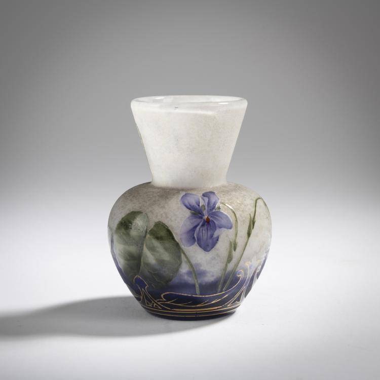 Hauptbild zu Objekt, Kleine Vase 'Violettes', um 1910, Daum Fr&egrave;res, Nancy, 165B 118