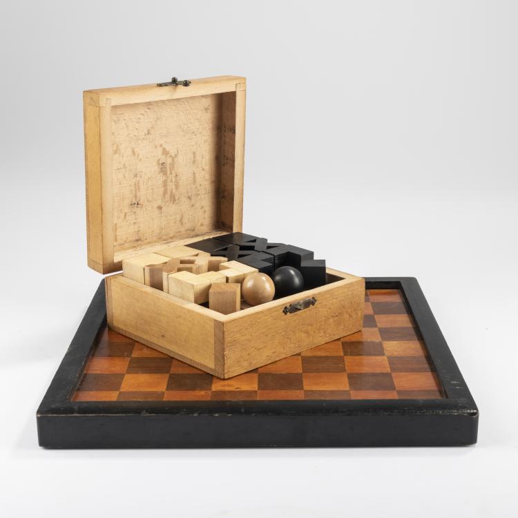 Bild 1 zu Objekt, Bauhaus - chess game 'XVI', 1924, Josef Hartwig, Bauhaus, Weimar, 166A 56