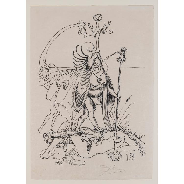 Hauptbild zu Objekt, Sheet from the Series 'Les Songes drolatiques de Pantagruel', 1973, Salvador Dal&iacute;, Carpentier, 166B 305