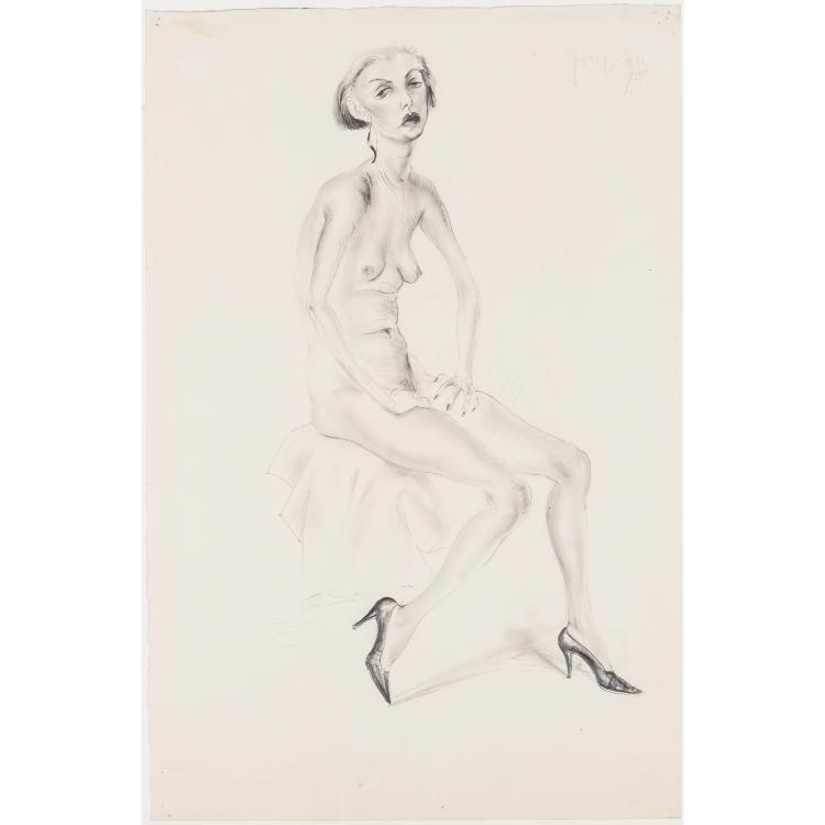 Hauptbild zu Objekt, 'Marina mit schwarzen Schuhen', 1985, Clemens Gr&ouml;szer, 166B 312