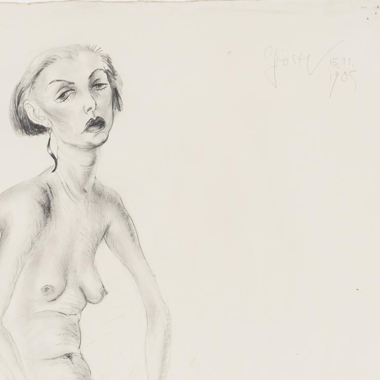 Bild 1 zu Objekt, 'Marina mit schwarzen Schuhen', 1985, Clemens Gr&ouml;szer, 166B 312