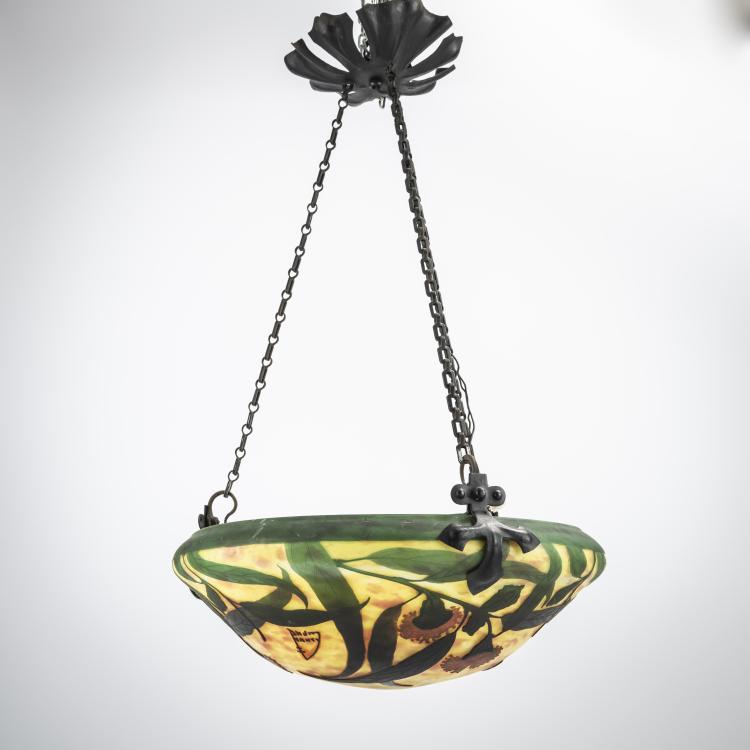 Hauptbild zu Objekt, Deckenleuchte 'Eucalyptus', 1913, Daum Fr&egrave;res, Nancy, 165B 137