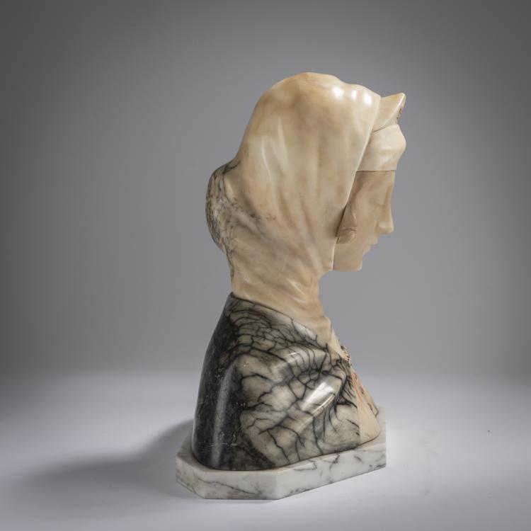 Bild 2 zu Objekt, Alabaster bust called 'Joan of Arc', c. 1900, Gustave van Vaerenbergh (after), 165C 325