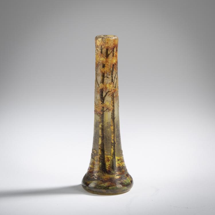 Hauptbild zu Objekt, Kleine Vase 'Paysage en automne', 1905-10, Daum Fr&egrave;res, Nancy, 165B 106