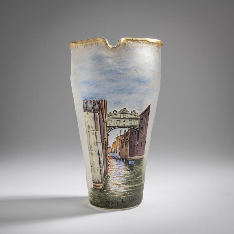 Hauptbild zu Objekt, Vase 'Ponte dei Sospiri', um 1900, Legras & Cie., Saint-Denis, 165B 186