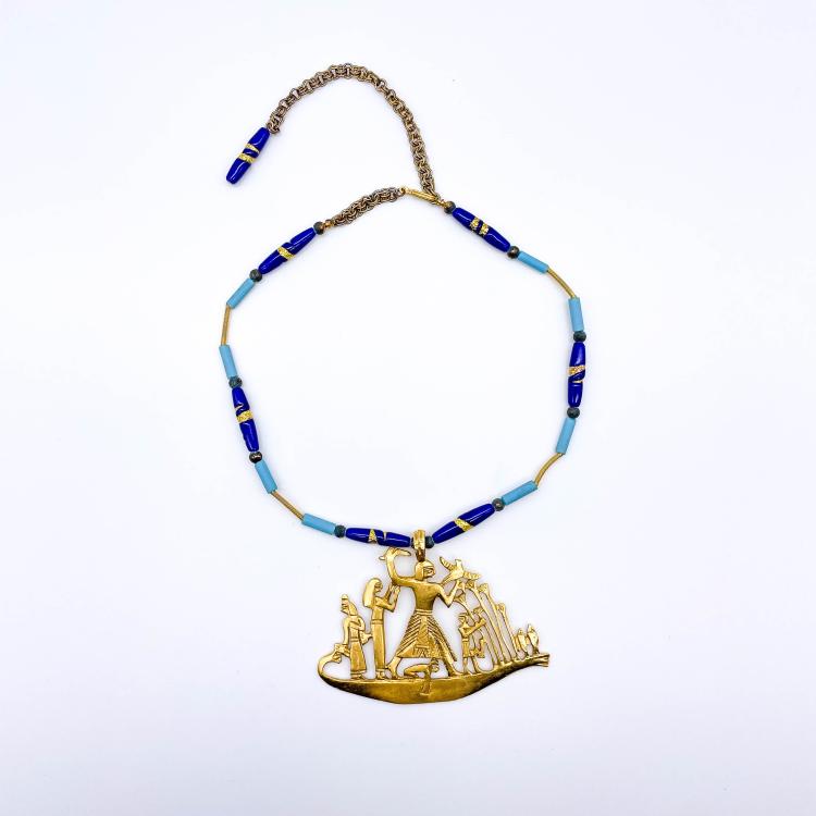 Hauptbild zu Objekt, Vintage necklace with pendant, Lane, Kenneth Jay, 166O 76