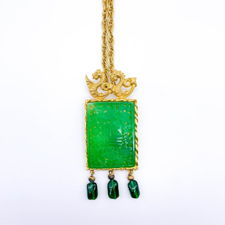 Hauptbild zu Objekt, Vintage necklace with pendant, Lane, Kenneth Jay, 166O 77