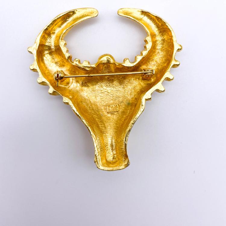 Bild 1 zu Objekt, Vintage bull head brooch, P & M Paris, 166O 152