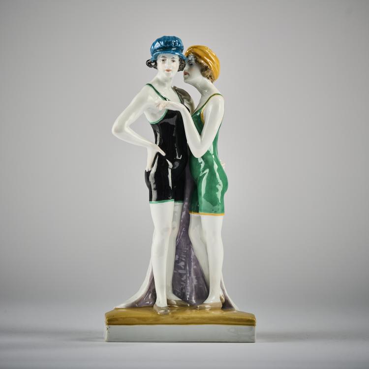 Hauptbild zu Objekt, Damen am Strand, um 1919, Karl Ens, Volkstedt, 165D 531