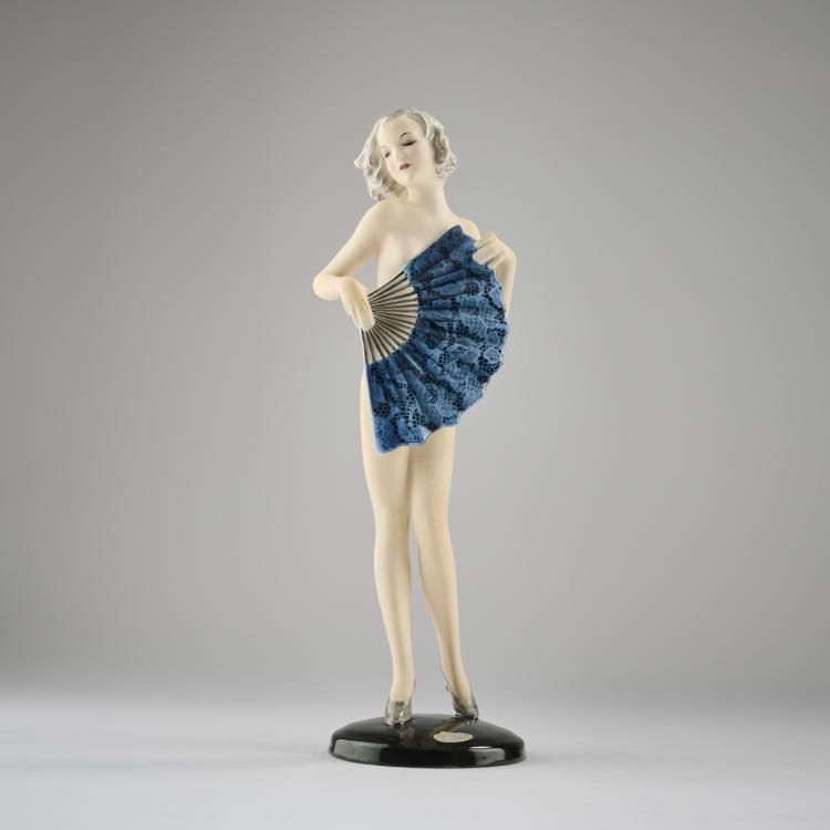 Hauptbild zu Objekt, 'Nude with Fan', c. 1936, Josef Lorenzl, Goldscheider, Wien, 165D 519