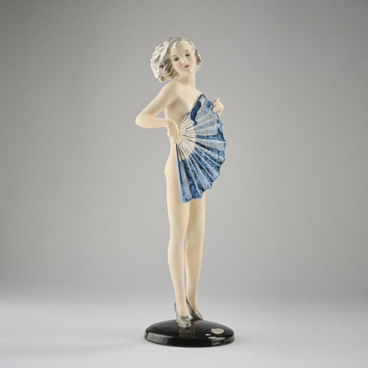 Bild 2 zu Objekt, 'Nude with Fan', c. 1936, Josef Lorenzl, Goldscheider, Wien, 165D 519